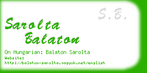 sarolta balaton business card